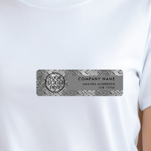 Simple Modern Sliver Steel Logo Employee Plastic Name Tag