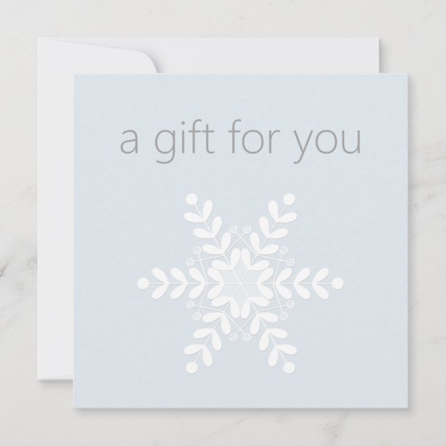 Simple Modern Snowflake Holiday Gift Certificate (Front)