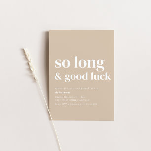 Simple Modern So Long Farewell Party Invite