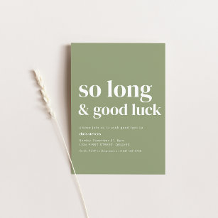 Simple Modern So Long Farewell Party Invite