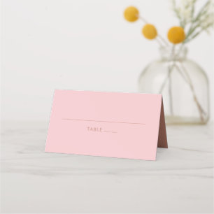 Simple Modern Soft Blush Pink Blank Wedding Shower Place Card