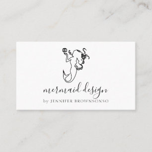 Simple Modern Sophisticated Mermaid Business Card