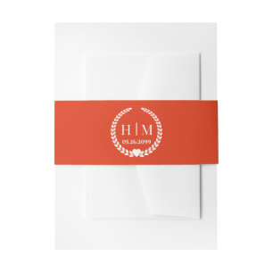 Simple Modern Spicy Burnt Orange Invitation Belly Band