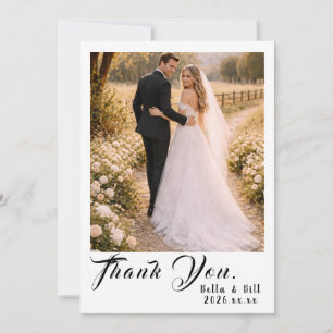 Simple Modern Sporty Couple Wedding Thank You Card