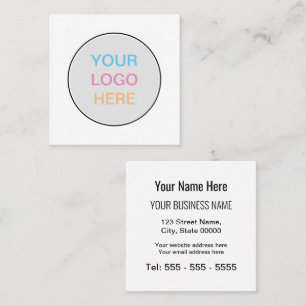 Simple Modern Square Add Your Logo Business Card