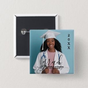Simple Modern Square Graduation Photo 15 Cm Square Badge