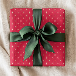Simple Modern Star Pattern Red Christmas Holidays Wrapping Paper