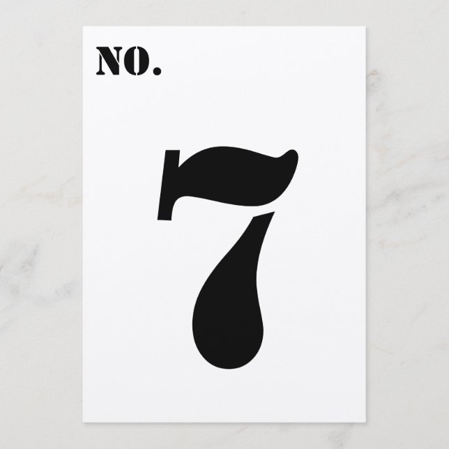Simple Modern Stencil Abbreviation Table Numbers (Front)