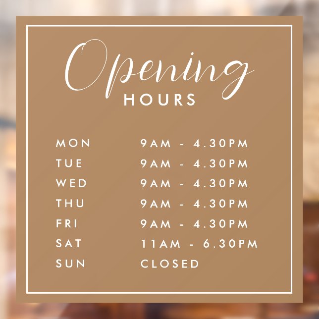 Simple Modern Store Opening Hours gold (Sheet 2)