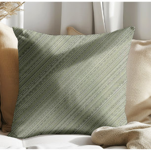 Simple Modern Stripes and Lines Green Cushion