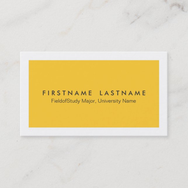 Simple Modern Student Business Cards (Front)