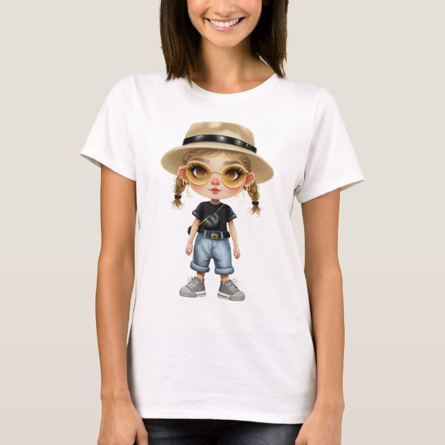 Simple Modern : Stylish Girl T-Shirt (Front)