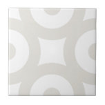 Simple Modern Stylish Grey Beige Circles White Tile<br><div class="desc">Stylish modern contemporary ceramic tile design,  light beige grey circles with dots on a white background. Perfect for interior design or backsplash. Circles become visible when more tiles are put together.
You can check how the pattern looks like when the tiles are put together on this link: https://www.zazzle.com/grey_beige_circles_modern_pattern_scrapbook_paper-256472435761528737</div>