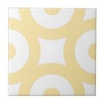 Simple Modern Stylish Light Yellow Circles White Tile<br><div class="desc">Stylish modern original design contemporary ceramic tile, light pastel yellow circles with dots on a white background. This geometric pattern is perfect for interior design or backsplash. Circles become visible when more tiles are put together. You can check how the pattern looks like when the tiles are put together on...</div>