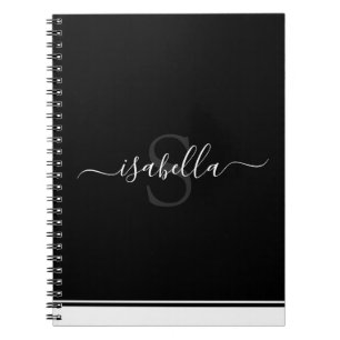 Simple Modern Stylish Monogrammed Elegant Notebook