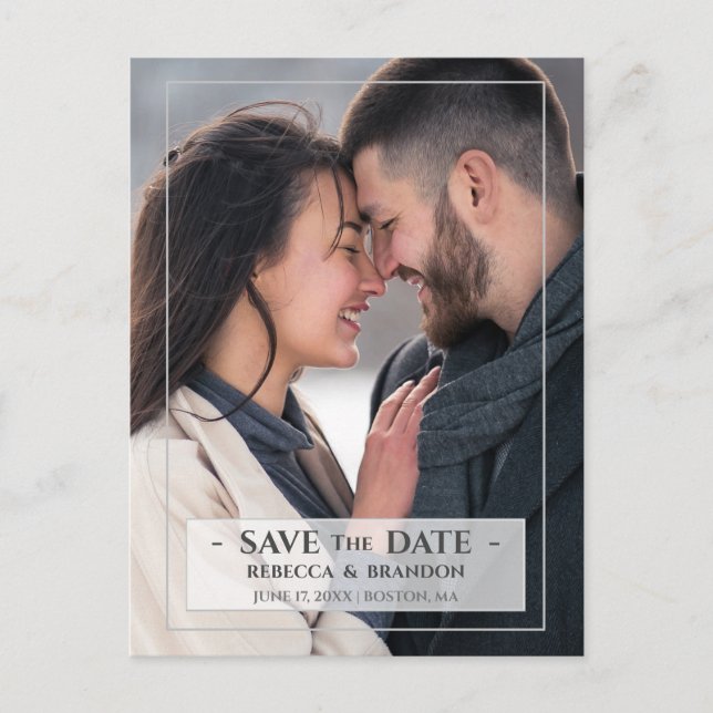 Simple Modern & Stylish | Save The Date Postcard (Front)