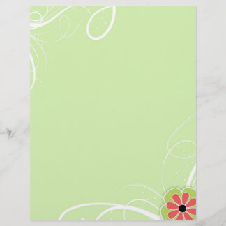 Simple Modern Swirl Stationery with Flower