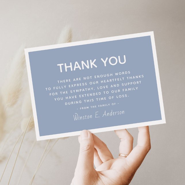 Simple Modern Sympathy Appreciation Thank You Card (Creator Uploaded)