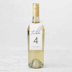 Simple Modern Table Number Bottle Tag