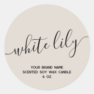 Simple modern tan minimal candle label
