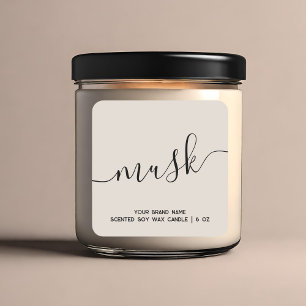 Simple modern tan minimal candle label