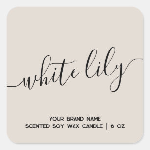 Simple modern tan minimal candle label