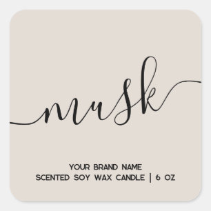 Simple modern tan minimal candle label