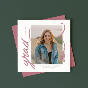 Simple Modern Tassel Graduation Announcement