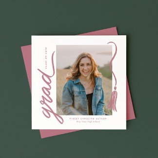 Simple Modern Tassel Graduation Announcement