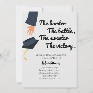 Simple Modern Tassel Graduation Party Invitation 