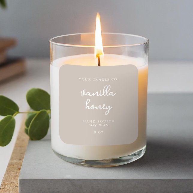 Simple Modern Taupe Candle Label (Creator Uploaded)