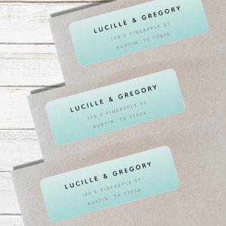 Simple Modern Teal Gradient Beachy Return Address