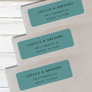 Simple Modern Teal Return Address Label