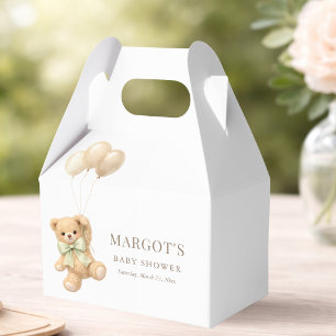 Simple Modern Teddy Bear Theme Baby Shower Favour Box