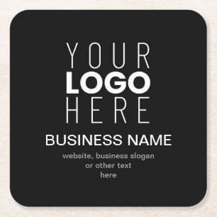 Simple Modern Template for Your Business Logo Square Paper Coaster