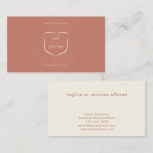 Simple Modern Terracotta Add Logo Professional Business Card