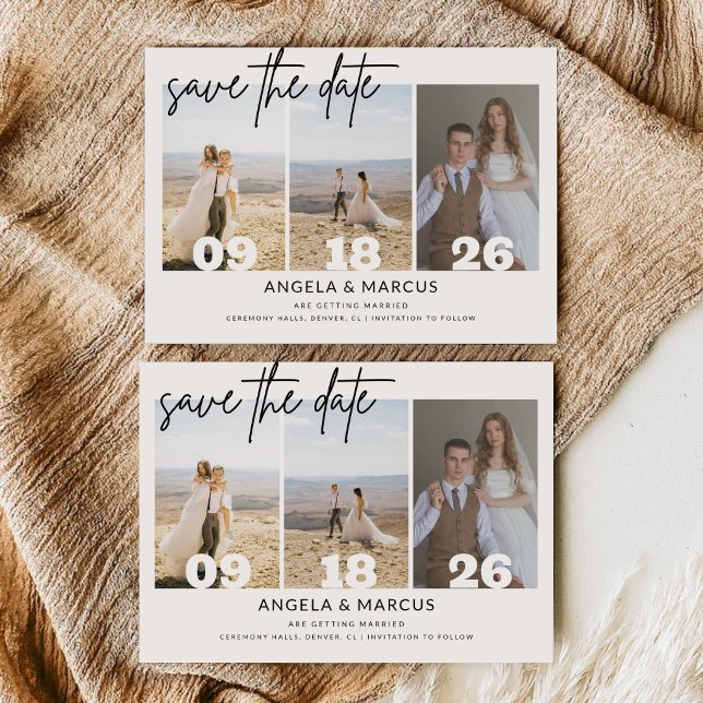 Simple Modern Text and Photo Horizontal | Wedding Save The Date (Creator Uploaded)