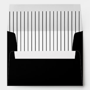 Simple Modern Text and Stripes    Black and White Envelope