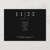 Simple Modern Text Only Wedding B/W Save the Date