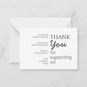 Simple, Modern, Thank You Flat Note Card