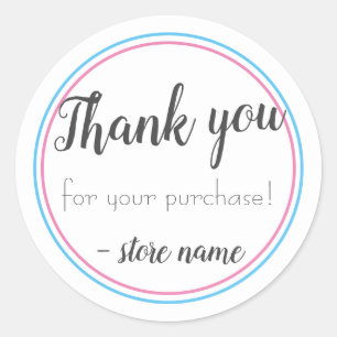 Simple Modern Thank you For Your Purchase Classic Round Sticker