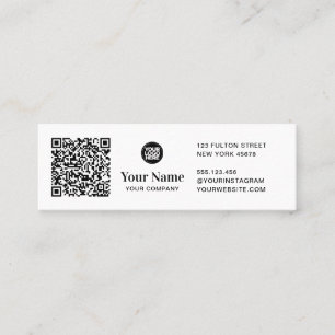 Simple modern tiny business logo Qr Code Mini Business Card
