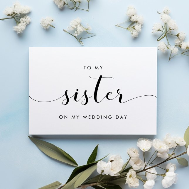 Simple modern To my sister on my wedding day card (Creator Uploaded)
