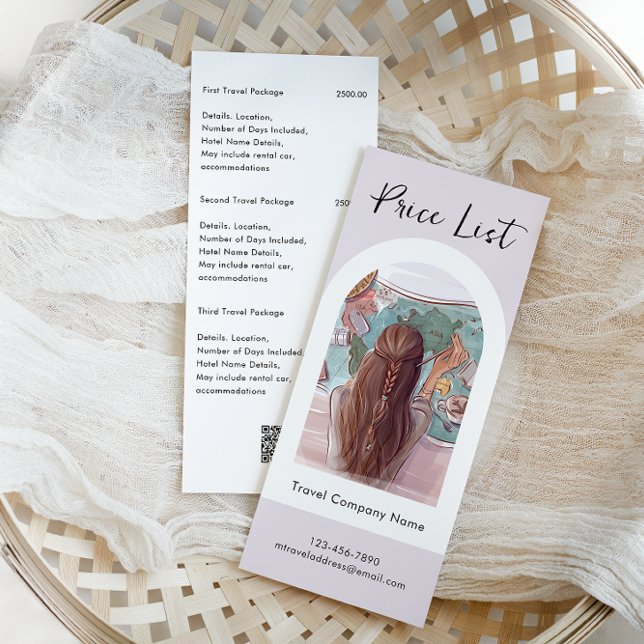 Simple Modern Travel Agency Price List Rack Card (Creator Uploaded)