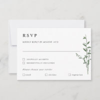 Simple Modern Tree Branch Botanical Wedding RSVP C