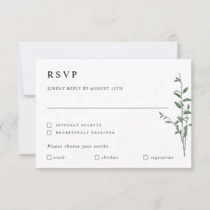 Simple Modern Tree Branch Botanical Wedding RSVP C Card