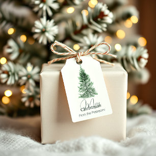Simple modern tree personalised Christmas Gift Tags