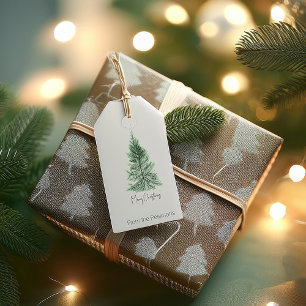 Simple modern tree personalised Christmas Gift Tags