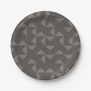Simple, modern, trendy geometric graphic pattern paper plate