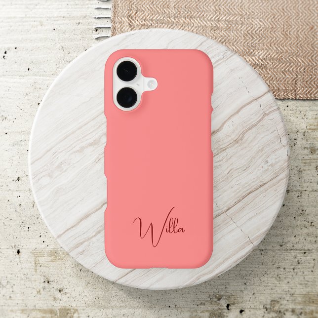 Simple Modern Trendy Pink & Red Elegant Monogram (Creator Uploaded)